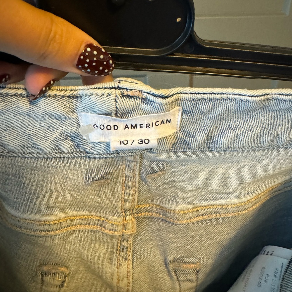 Good American Women's High Rise Light Blue Jeans